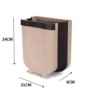 5L 9L Wall Mounted Folding Waste Bin Kitchen Cabinet Door Hanging Trash Bin Garbage Car Trash Can Wall Mounted Foldable Cleaning