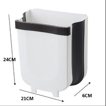 Load image into Gallery viewer, 5L 9L Wall Mounted Folding Waste Bin Kitchen Cabinet Door Hanging Trash Bin Garbage Car Trash Can Wall Mounted Foldable Cleaning
