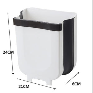 5L 9L Wall Mounted Folding Waste Bin Kitchen Cabinet Door Hanging Trash Bin Garbage Car Trash Can Wall Mounted Foldable Cleaning