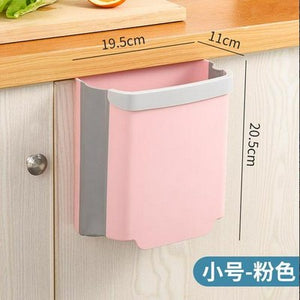 5L 9L Wall Mounted Folding Waste Bin Kitchen Cabinet Door Hanging Trash Bin Garbage Car Trash Can Wall Mounted Foldable Cleaning