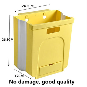 5L 9L Wall Mounted Folding Waste Bin Kitchen Cabinet Door Hanging Trash Bin Garbage Car Trash Can Wall Mounted Foldable Cleaning