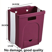 Load image into Gallery viewer, 5L 9L Wall Mounted Folding Waste Bin Kitchen Cabinet Door Hanging Trash Bin Garbage Car Trash Can Wall Mounted Foldable Cleaning
