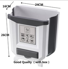 Load image into Gallery viewer, 5L 9L Wall Mounted Folding Waste Bin Kitchen Cabinet Door Hanging Trash Bin Garbage Car Trash Can Wall Mounted Foldable Cleaning
