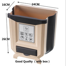 Load image into Gallery viewer, 5L 9L Wall Mounted Folding Waste Bin Kitchen Cabinet Door Hanging Trash Bin Garbage Car Trash Can Wall Mounted Foldable Cleaning
