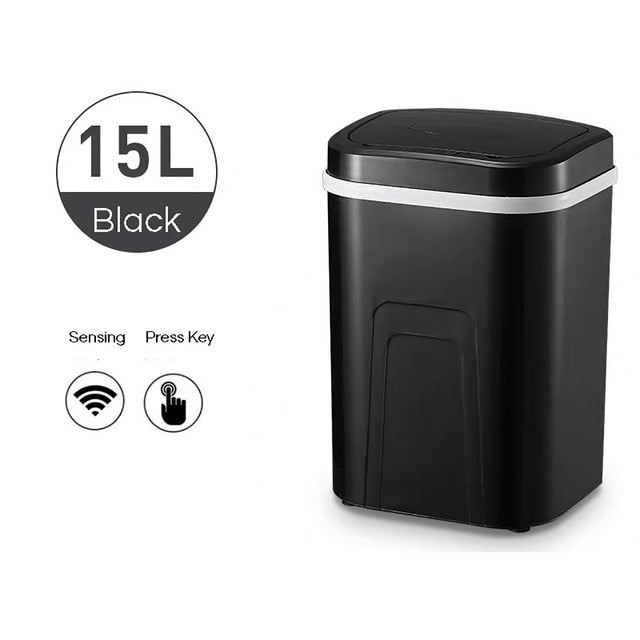 15L Automatic Touchless Intelligent induction Motion Sensor Kitchen Trash Can Wide Opening Sensor Eco-friendly Waste Garbag