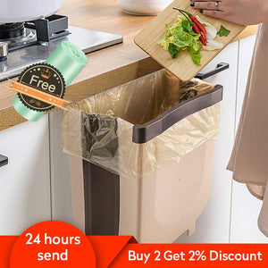 9L Folding Trash Can Zero Waste Recycle Bin Trash Bin Kitchen Dustbin Garbage Rubbish Bin Plastic Waste Bin Garbage Bag Holder